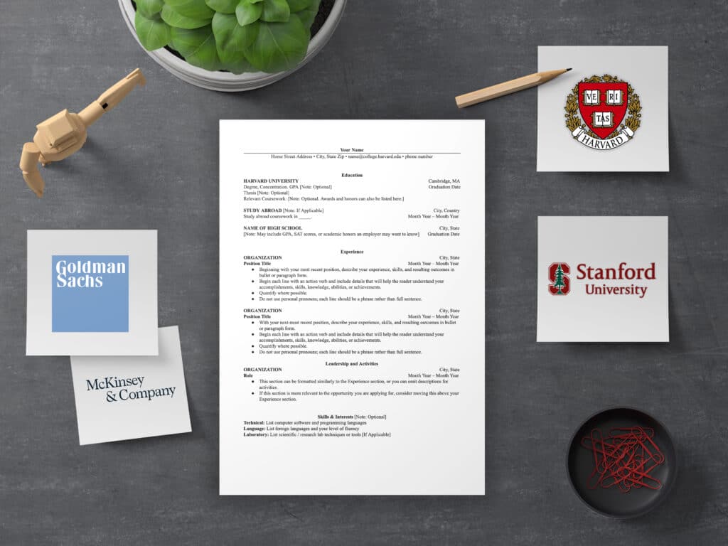 Harvard and Stanford University Professional CV and Cover Letter Template 2024