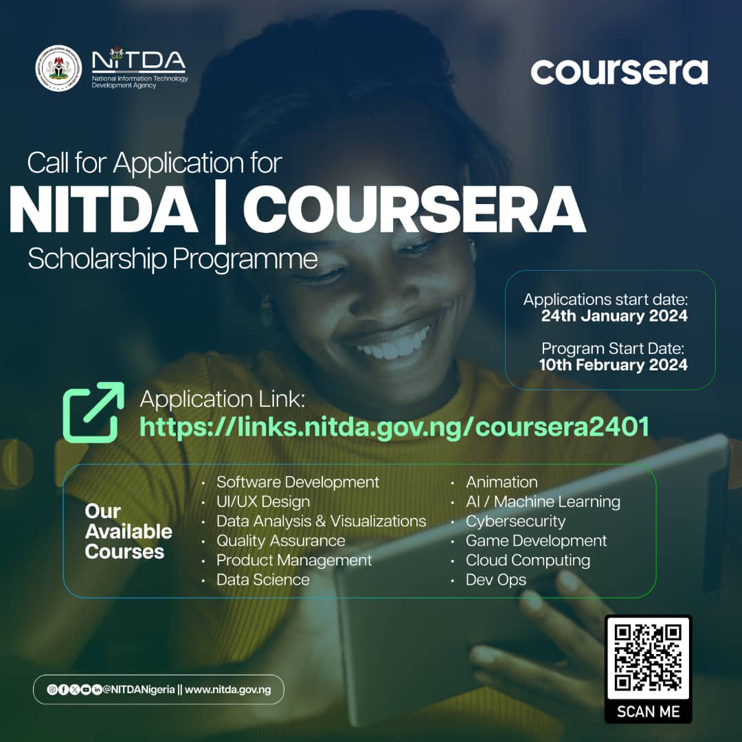 Call for Application:  NITDA Tech Training Scholarship Programme 2024