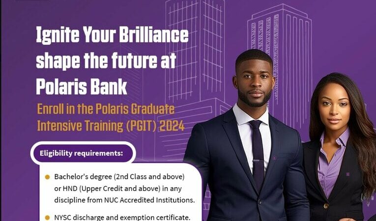 Call for Applications: Polaris Bank Graduate Intensive Training Program 2024