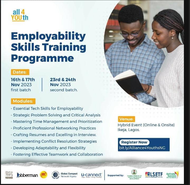 Call for Applications: Alliance for Youth Employability Skills Training Program
