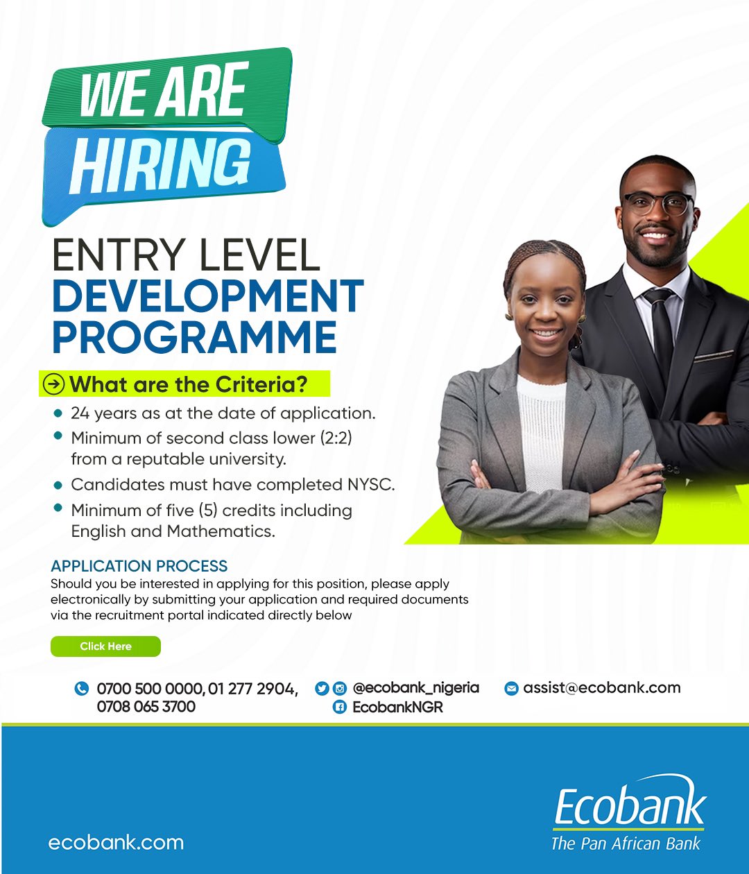 Apply for Ecobank Entry Level Programme 2023 – ELDP