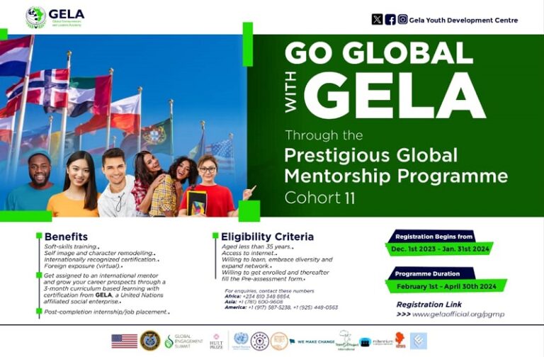 Call for Applications: GELA Prestigious Global Mentorship Programme 2024