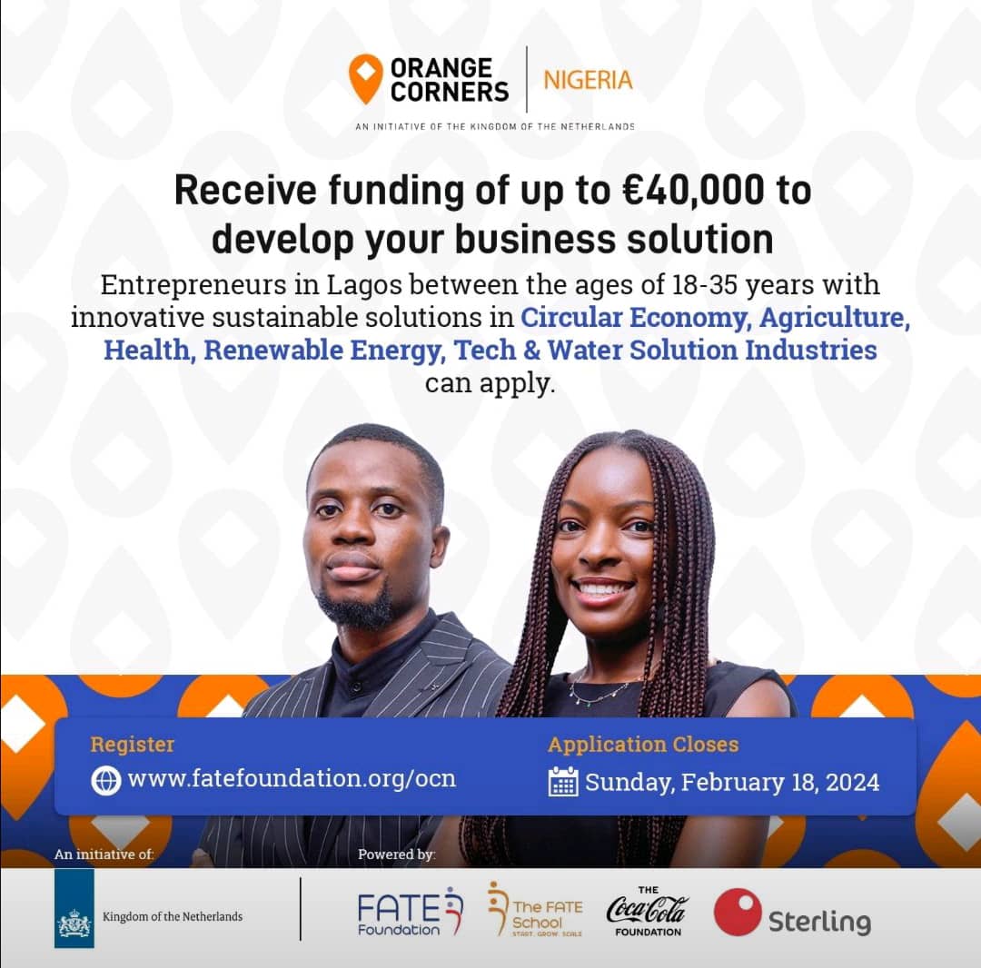 Orange Corners Nigeria Incubation Programme 2023 for young Entrepreneurs