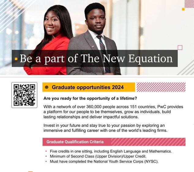 Call for Applications: PwC Nigeria Graduate Associate Programme 2024 for young Nigerian graduates